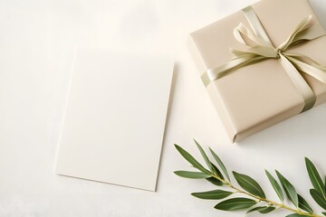 Greeting card with Gift box decoration	
