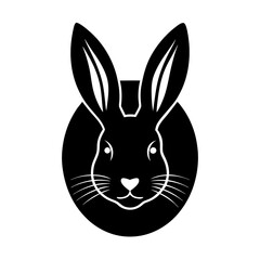 Easter Bunny Head Silhouette vector illustration