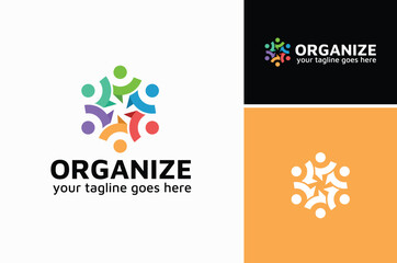 Abstract Colorful People Rainbow Community logo