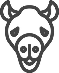 線画動物の単品アイコン　ラクダ