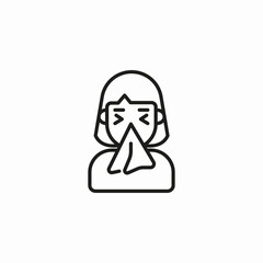 woman runny nose icon sign vector