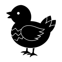 Easter Chick Silhouette vector illustration