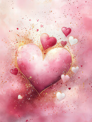 elegant Valentine's day design with colorful hearts, valentine's day card, background
