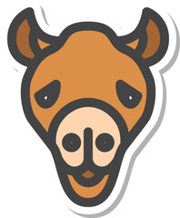 ステッカー風動物の単品アイコン　ラクダ