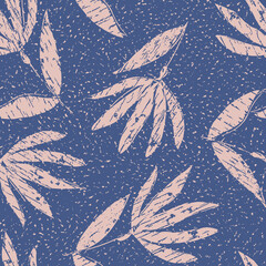 Block Print Flowers Seamless Pattern