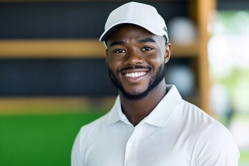 A Confident Golfer Smiles at the in Their Workspace