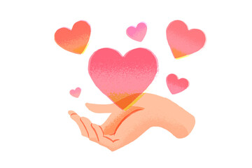 手のひらに浮かぶハート
