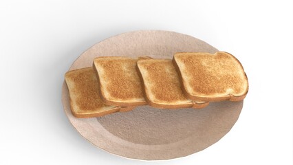 bread slice drop reverse in plate