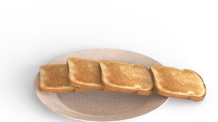 bread slice drop reverse in plate