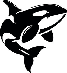 Orca vector black silhouette cricut design for T-shirt