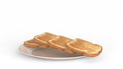 bread slice drop reverse in plate