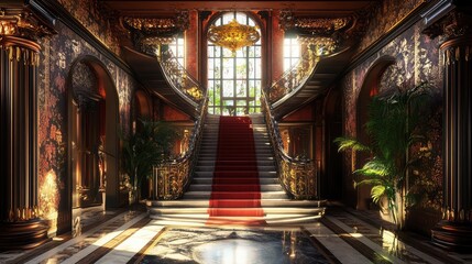 Luxury entrance art hall.