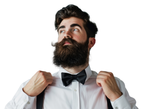 PNG Bearded man adult tie individuality.
