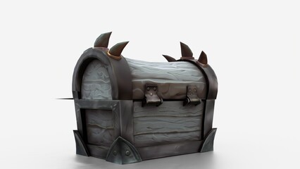 chest with bat decorations on white background