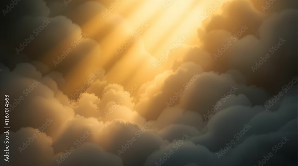 Aufkleber the image depicts a mesmerizing sunset with sun rays piercing through the dense clouds.