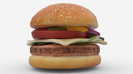burger or hamburger on white background