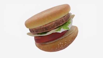 burger or hamburger on white background