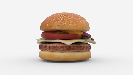 burger or hamburger on white background
