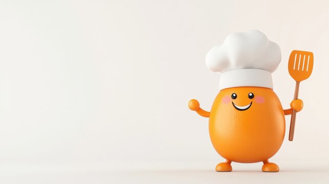 Chef character cooking fun kitchen digital illustration bright colors playful design whimsical concept for kids