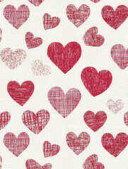 Colorful hearts on white ground, Valentine's Day Card, Background
