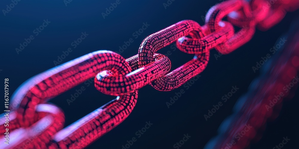 Poster creating digital connections analyzing blockchain technology's impact on security virtual space grap