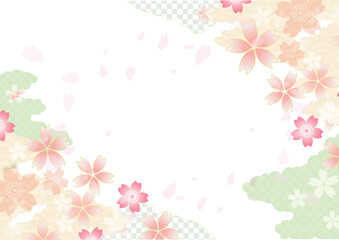 Obraz premium 桜, 正月, 背景, イラスト, ひな祭り, 節分, イースター, 春, 水彩, 花びら, 花, 卒業, 入学, 光, コピースペース, ベクター, ピンク, 自然, 質感, フレーム, 模様, フローラル, デザイン、イースター、イベント