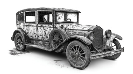 Fototapeta premium car, vintage, auto, vehicle, old, automobile, wheel, transport, classic, antique, transportation, retro, toy, vector, model, illustration, truck, engine, silhouette, motor, black, design, drawing