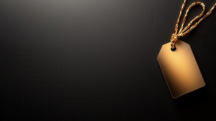 Elegant promotional tag design studio setting graphic content sophisticated environment close-up view metallic gradient concept