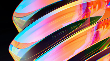 Obraz premium Abstract Stacked Glass Layers with Prism Colors Wallpaper 