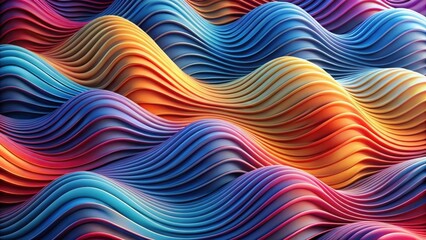 Obraz premium A vibrant, abstract wave pattern with flowing colors that creates a sense of movement and depth.