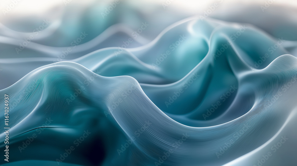 Aufkleber Futuristic flowing wave design emphasizing fluidity and data movement. Perfect for modern presentations and digital branding.
