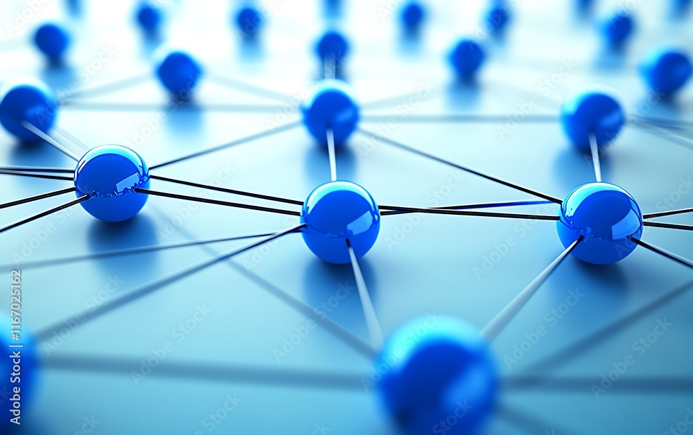 Poster Abstract representation of interconnected nodes and data streams, symbolizing big data connection technology and its transformative impact on digital systems