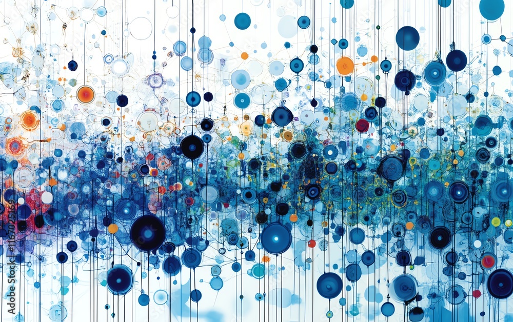 Poster Abstract representation of interconnected nodes and data streams, symbolizing big data connection technology and its transformative impact on digital systems