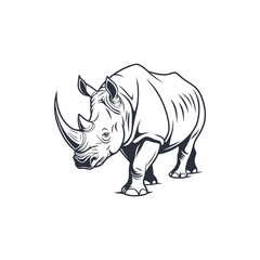 Rhinoceros vector art and illustration
