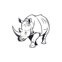 Rhinoceros vector art and illustration