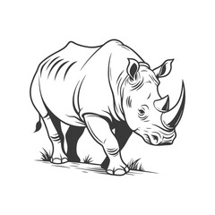 Rhinoceros vector art and illustration