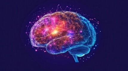 Abstract Human Brain Neural Network AI Artificial Intelligence Connectivity Mind Technology