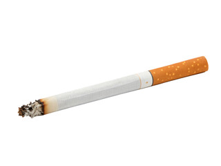 Cigarette with smoke on transparent background