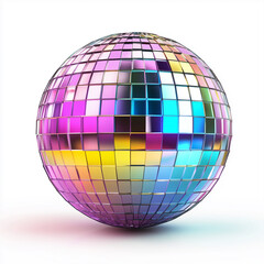 Colorful disco ball isolated on white