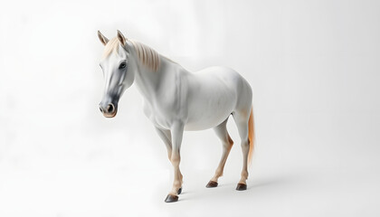 Obraz premium White horse isolated on white background, studio lighting. isolated with white highlights