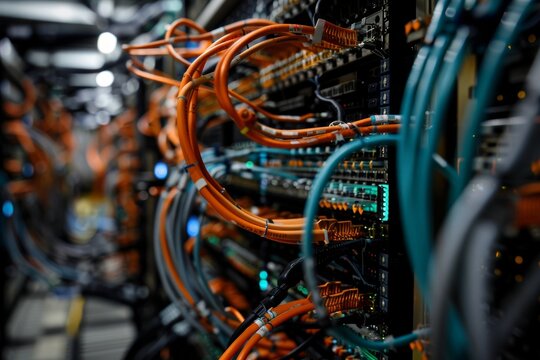 Vibrant data cables transmitting information for enhanced connectivity and speed in photography