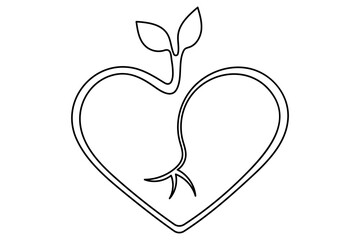 Ecology sustainable continuous one line design with outline vector art illustration