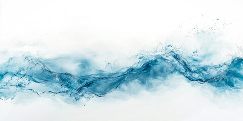 Modern Abstract Water Wave Painting in Blue