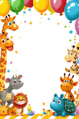 Fototapeta premium Colorful Children's Birthday Invitation Design