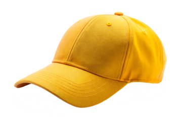 yellow cap hat isolated on white background PNG.AI GENERATED