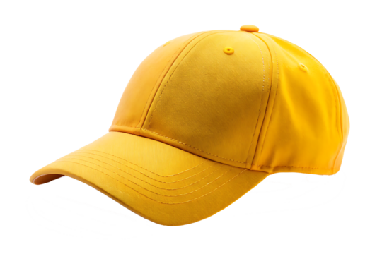 yellow cap hat isolated on white background PNG.AI GENERATED