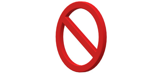 Prohibited No Sign isolated on a Transparent Background