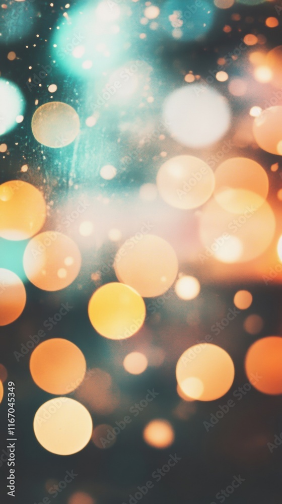 Poster a soft abstract texture features glowing circles of light, creating an ethereal and tranquil ambianc