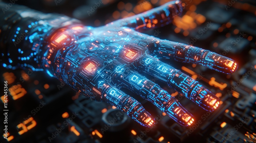 Poster cyber attack hand intrusion screen vulnerability digital network breach information security threat 