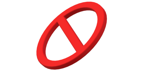 Prohibited No Sign isolated on a Transparent Background